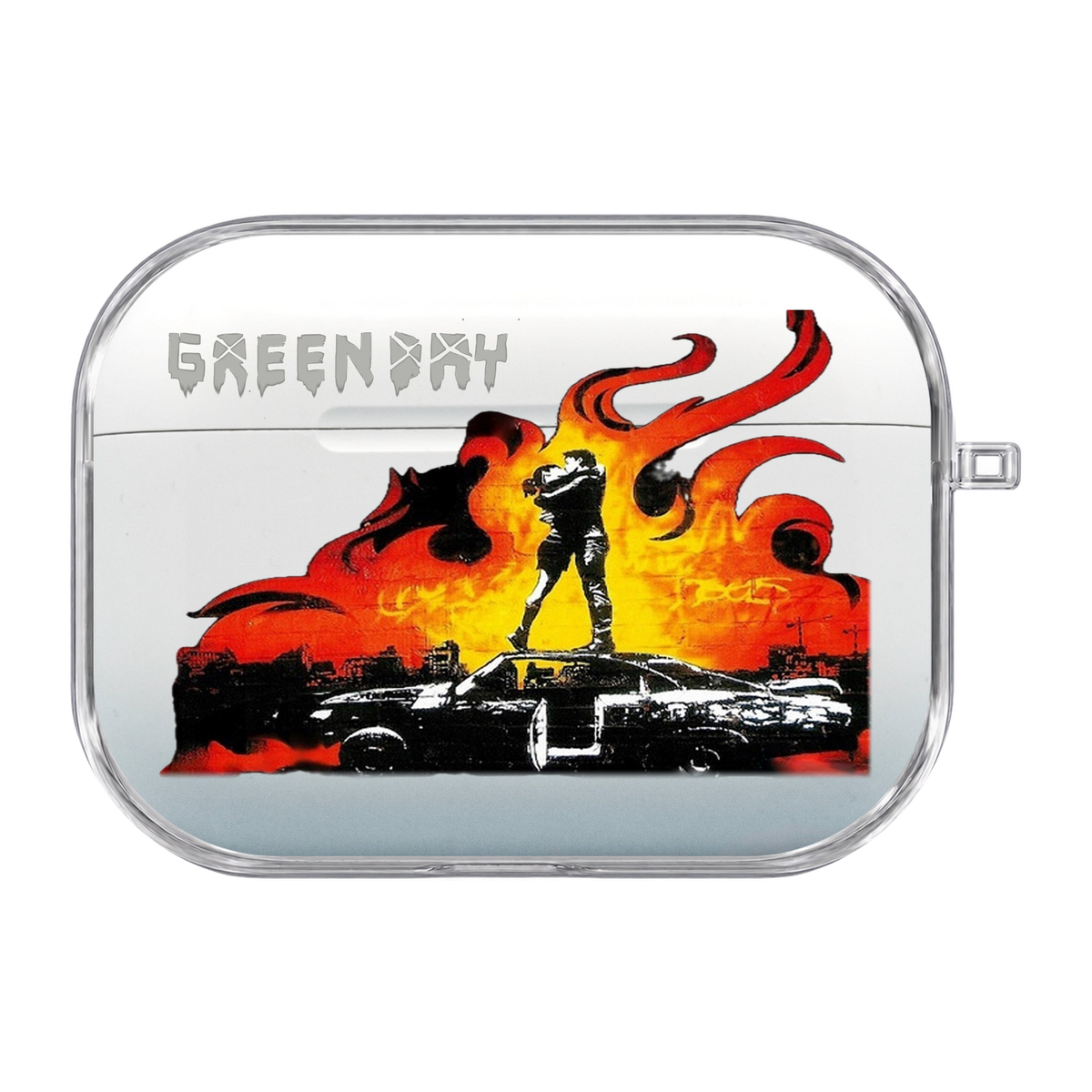 Green Day Flames Couple and Car Asterion AirPods case