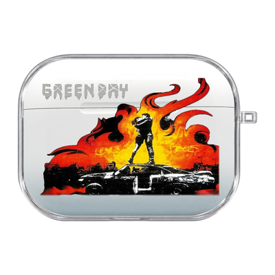 Green Day Flames Couple and Car Asterion AirPods case